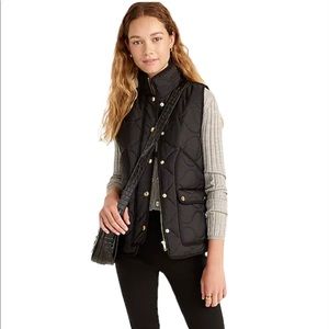 J. Crew Black Quilted Vest